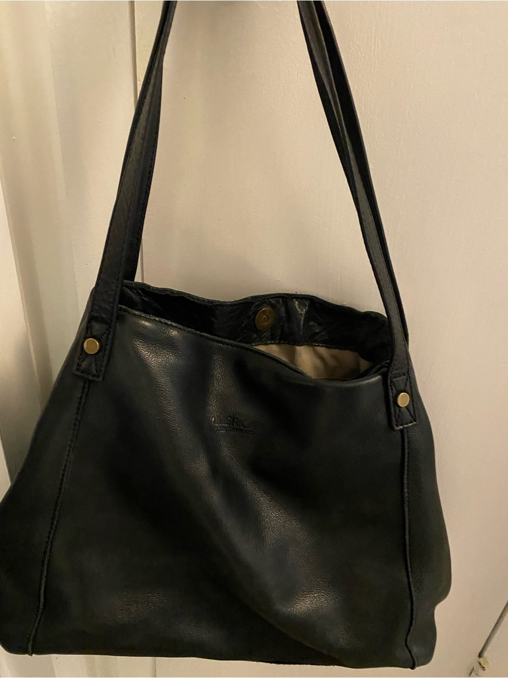 Classic Black Leather Shoulder Bag